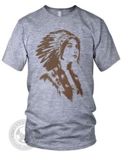 Vintage Indian Princess Feather Native American Apparel TR401 T Shirt