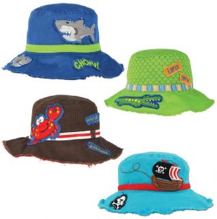 NEW Baby Toddler Hat Boys Beach Bucket Sun Hat SHARK Alligator CRAB 2T