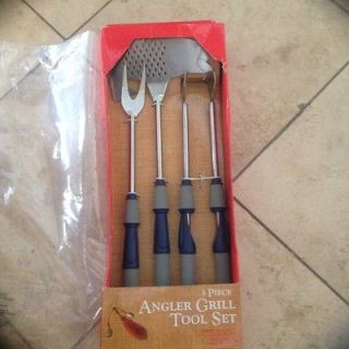 Charcoal Companion 3 piece Angler Grill Barbecue Tool Set 3 Piece