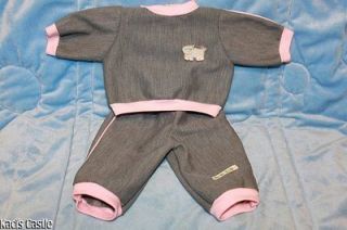 Cabbage Patch Kids Vintage Jesmar Pink/Grey Kitty Jogging Suit