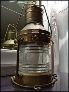 Anchor Ships Light Lantern Brass & Copper Excellent Condition