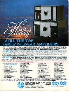 HENRY RADIO 1KD 5 & 2KD 5 Linear Amplifiers ORIGINAL PRINT AD