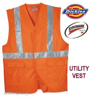 Dickies Vest SAFETY VEST Utility Visibility ANSI Orange M L XL 2XL 3XL