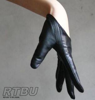 Lambskin Leather Fashion Runway Model Cut Away Punk Rocker Biker Glove