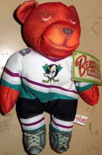 BEANSVILLE BUDDIES Anaheim Mighty Ducks NHL HOCKEY TEDDY BEAR Bean Bag