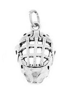 STERLING SILVER HOCKEY OR CATCHERS MASK CHARM / PENDANT