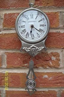 Chic Chrome Vintage Antique Style Pendulum Wall Clock Bond Street