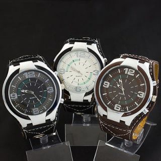 Dial Men Watches 4 Design Super Mens Quartz Leatheroid Wrist Watch
