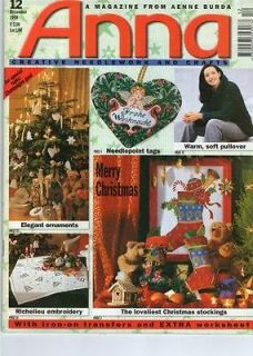 Anna Burda Christmas Richelieu Crochet Cross Stitch Magazine 1988