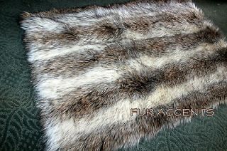Faux Fur Pelt Rug Gray Brown Cream Exotic Bear Skin Accent Rug Soft