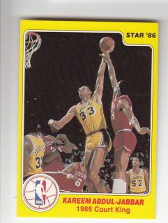 Kareem Abdul Jabbar 1986 Star Court Kings card #2/33 LA Lakers