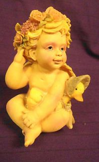 DECORATIVE CHERUB FIGURINE   TERRICOTTA POTTERY