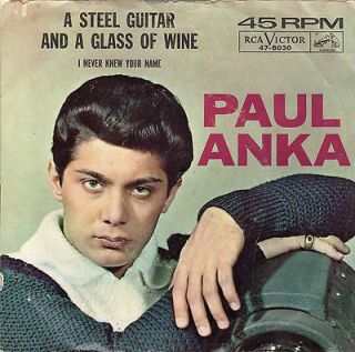 Paul Anka A Steel Guitar And A Glass of Wine (PS) VG+