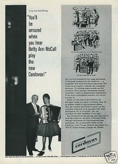 Electronic Accordion Betty Ann McCall & Fred Waring Vintage Ad