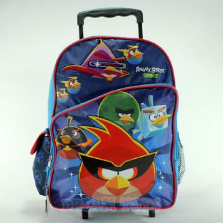 Angry Birds Space Super Heroes 16 Roller Backpack   Book Bag Rolling