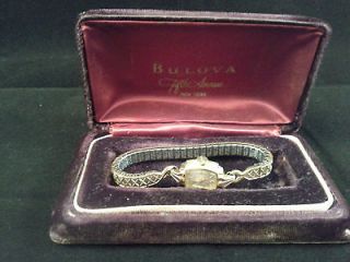 VINTAGE ART DECO STYLE LADYS BULOVA WATCH IN A ORIGINAL 5TH AVE