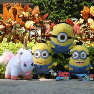 Me Plush Toy 4PCS Unicorn & Minions Movie Figure Stuffed Animal Dolls