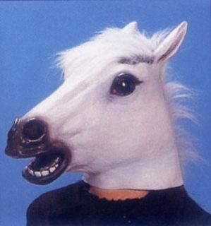 Patty Costume Disguise Animal Mask White Horse Full Overhead type by