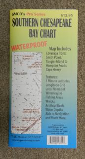 GMCO Pro Series Southern Chesapeake Bay Waterproof Fishing Chart Map