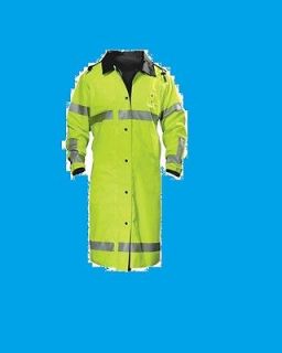 Long Reversible Duty Raincoat ANSI 107 2010 Class 3   XL w/ POLICE