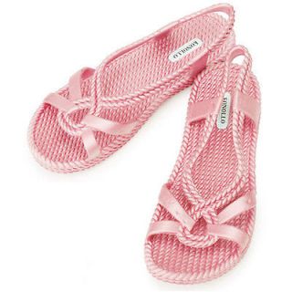 New Womens Aqua Summer Jelly Pretty Beach Sandals Shoes Pink US 7.5