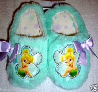 BNWT  girls green fluffy TINKERBELL slippers RRP £9