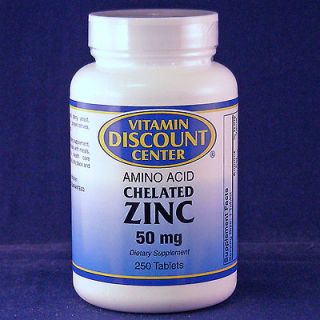 Zinc 50 mg Amino Acid by Vitamin Discount Center   250 Tablets