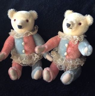 Twin Mohair Bears Deans Vintage Two Jointed Pair