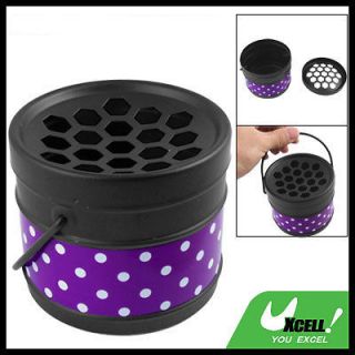 Portable Metal Bucket Ashtray Black Purple for Smoker
