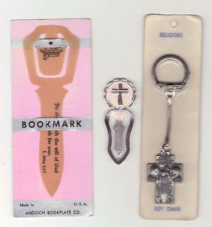 Bookmarks and Keychain Religious Antioch Collectible Mid Century Lot