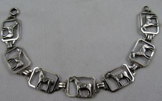 Vintage Sterling Silver FIGURAL HORSE ENGLISH SADDLE POLO RACE LINK
