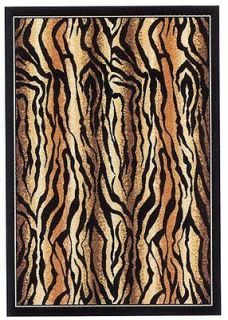 Exotic Tiger Skin Area Rug 6x8 African Stripes Carpet   Actual 5 3 x