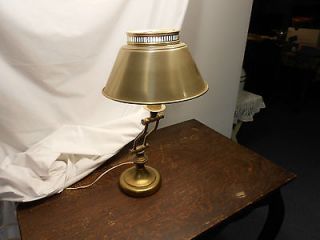 Vintage Lamp Brass Look Piano Desk working lamp w metal shade
