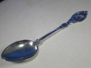 RARE Antique HOTCHKISS & SCHREADER sterling silver MEDALLION teaspoon