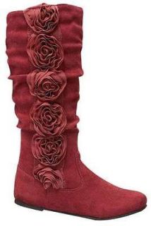 NEW NIB Lucky Top Red Flower Slouchy Boots Sz 9 Toddler thru 4 Youth
