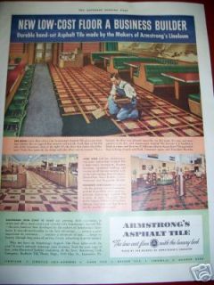1946 Armstrongs Asphalt Tile Business Floor Ad