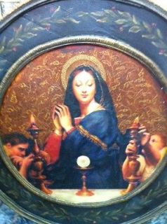 Madonna Mother of Jesus   Antique European painting   Christian Art