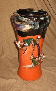 Very Good Sumida Gawa Antique Japanese Ceramic Vase Signed