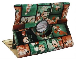 Leather Case Smart Cover Stand / Green Mickey Mouse For iPad 2