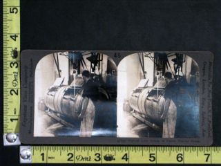 Antique Keystone Stereoview Person Operating Machine Washing Butter