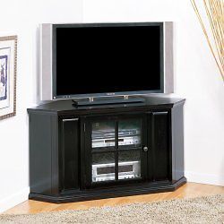 Black Rub 46 Corner TV Stand by Leick Furniture   by Leick
