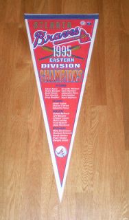 1995 Atlanta Braves Eastern Division Champs Roster pennant Maddux