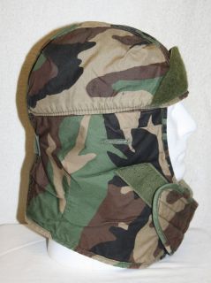 US ARMY MILITARY INSULATED WOODLAND CAMOUFLAGE HELMET LINER,CAP,HAT