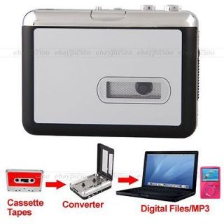 Black Silver Portable USB Cassette Tape Converter to  CD Player