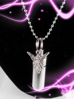 Mythical Fairy Angel CREMATION URN 20 Ball Chain NECKLACE w/Pouch