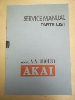 Vtg Akai Service/Repair Manual~AA 1010 DB Stereo Receiver~Origi nal