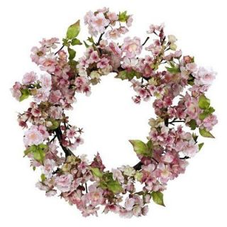 Nearly Natural 24 Inch Cherry Blossom Wreath Home Decoration Flowers