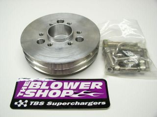 NEW SBC THE BLOWER SHOP 2 V ACCESSORY PULLEY WITH BOLTS #4225 SBC