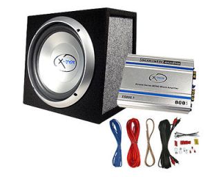 Acoustic Audio XS10A 500 Watt 10 Inch Sealed Subwoofer Box w/Amp Combo