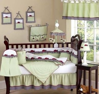 DESIGNS RED GREEN LADY BUG BABY GIRL CRIB BEDDING SET ROOM COLLECTION